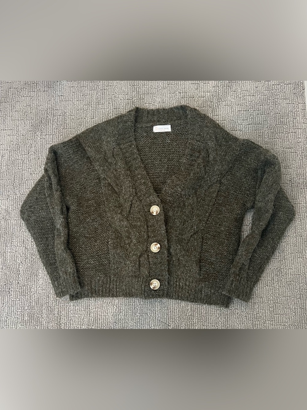 Cozy Dark Olive Knit Button-Front Women’s Sweater